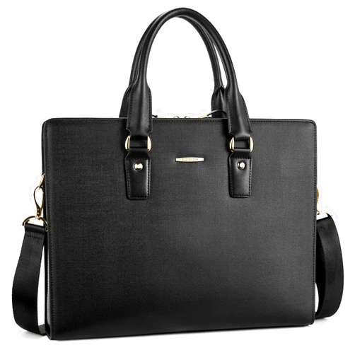 BOSTANTEN Leather Lawyers Briefcase Laptop Business Slim Bags for Men & Women