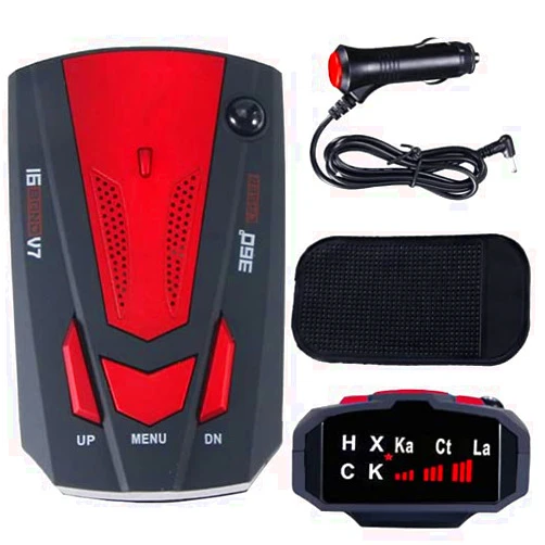 Jinyi Car Radar Detector, Laser Radar Detectors, 360° GPS Speed Police Safe 16 Band Voice Alert,1080P HD Auto Focus Webcam with Microphone (RED)
