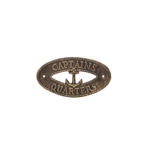 Beachcombers Iron Captains Quarters Sign Metal Wall Home Decor multi