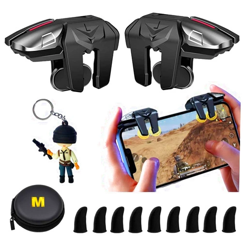 Mikirini PUBG Mobile Triggers 13 in 1 Combo, 4 Gaming Triggers Mobile Phone Game Controller for PUBG/Knives Out/Call of Duty/Rules of Survival, Aim & Fire Trigger for iPhone & Android Phone (Boy)