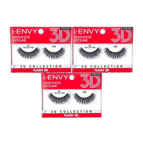 I•ENVY KISS i Envy 3D Collection Eyelashes Multiangle & Volume (KPEI105) 3 PACK