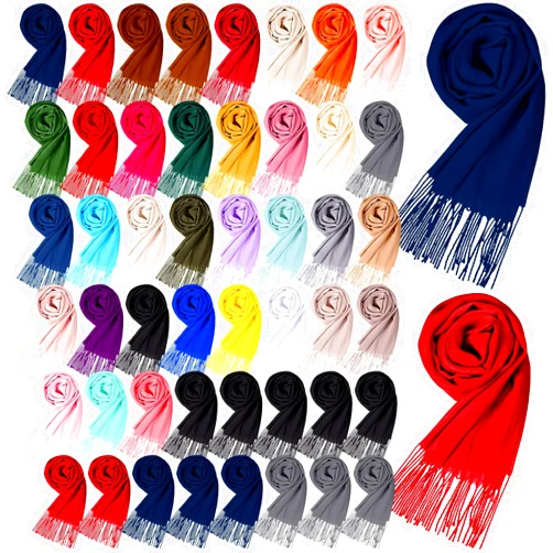 IMEDGOG 48 Pcs Bulk Cashmere Scarves - Soft Shawls & Wraps with Tassel Edge, 13.8x78.8in | Ideal Wedding Bridesmaid Gifts