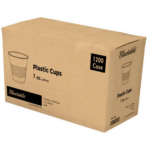 Bluetable Plastic Cups Bulk Disposable Clear Cups 7 oz - 1200 Count Case BPA-Free - Good For Cold Drinks, Party Cups, Water Cooler Dispenser, Transparent Cups for Juice, Ice Tea, Soda [1200 Pack/Case]