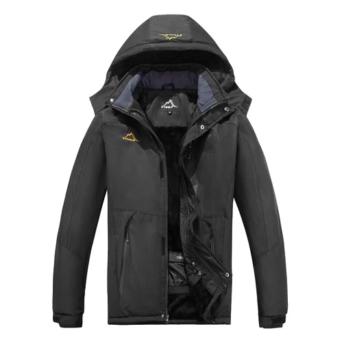 FTIMILD Men's Waterproof Ski Snow Jacket Warm Winter Fleece Coats Raincoats With Multi-Pockets