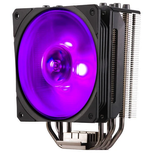 Cooler Master Hyper 212 RGB Black Edition Cooling System - Stylish, Colourful and Precise - 4 Continuous Direct Contact Heat Pipes with Fins, SF120R RGB Fan