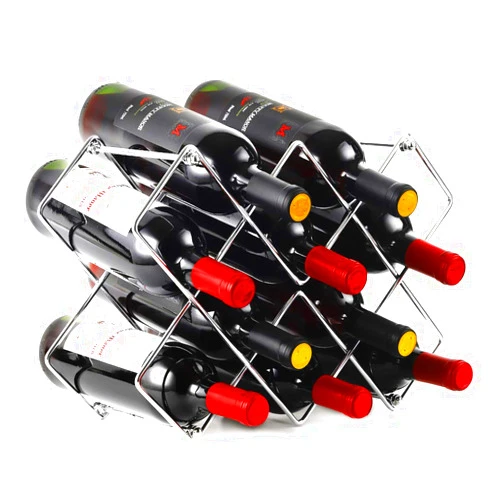 ADOUS HOUSE Stainless Steel Countertop Cabinet Wine Holder Storage Stand - Hold 10 Bottles