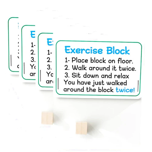 PHAWNGU 4 Pack Exercise Block Gag Gift – Funny Lazy Workout Joke for Adults, Coworkers, Friends – Novelty Gift for Men, Women, Office, White Elephant, Retirement, Birthday