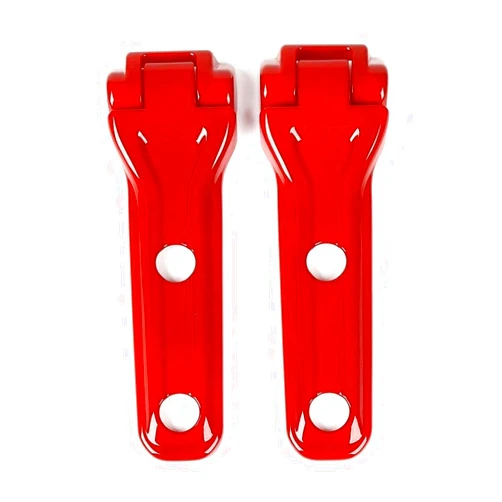 Lenkifedi Car Tailgate Door Spare Tire Hinge Cover Trims 18+ Red 4pcs for Jeep for Wrangler 2018-202 ABS Rear Black