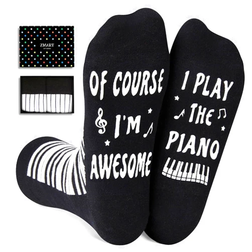 Zmart Music Gifts for Music Lover - Piano Guitar Saxophone Drum Socks for Player Musician