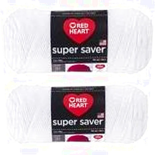 Red Heart Bulk Buy: Red Heart Super Saver (2-Pack) (White, 7 oz Each Skein)