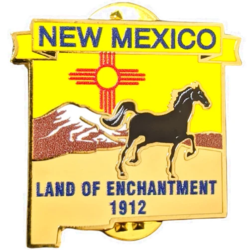 By Artisan Owl New Mexico State Shaped Map Lapel Metal Pin