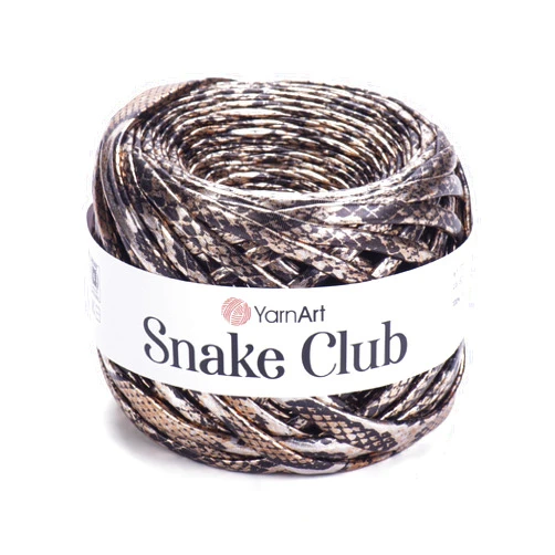 YarnArt Snake Leather Look Yarn- Shiny Leather Yarn, Premium T-Shirt Yarn, Metallic Bag Yarn, 100% Polyester, 5.98 Oz, 65.62 yds (5101)