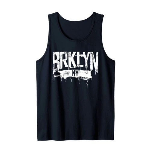 Brooklyn NY City Streetwear Digital Art Clothes Brooklyn New York Vintage Distressed NY City Paint Grunge- Tank Top
