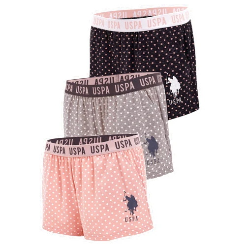 U.S. Polo Assn. Womens 3 Pack Elastic Waistband Pajama Sleep-Lounge