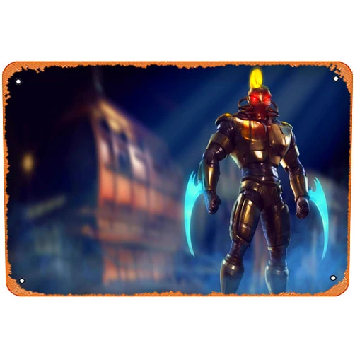 PIMPANT Killer Instinct Wallpaper HDFulgore Killer Instinct Wallpaper Art Fulgore Classic Design Killer Instinct DLC Costume Art Retro Metal Sign for Garden Club Outdoor Indoor Home Wall Decorative 8x12 inch