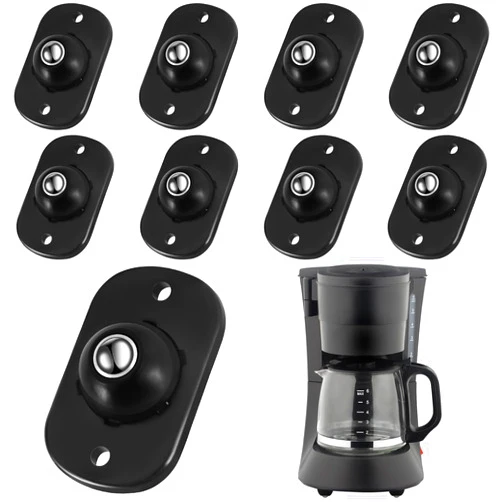 Generic 8 Pcs Self Adhesive Caster Wheels,Wheels for Appliances,Mini Swivel Wheels 360 Degree Rotation Sticky Pulley for Trash Can, Bins Bottom,Storage Box, Small Furniture and Kitchen Appliances(Black)