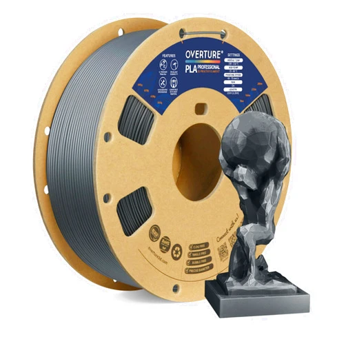 Overture PLA Plus (PLA+) Filament 1.75mm PLA Professional Toughness Enhanced PLA Roll with 3D Build Surface 200 × 200mm, Premium PLA 1kg Spool (2.2lbs), Dimensional Accuracy +/- 0.05 mm (Space Gray)