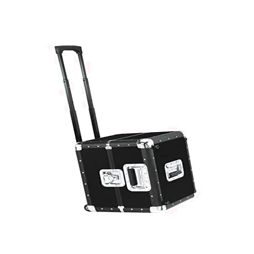Reloop 120 Trolley Record Case - Classic Record Case with Trolley Frame, Removable Trolley Frame, Robust Construction, Black