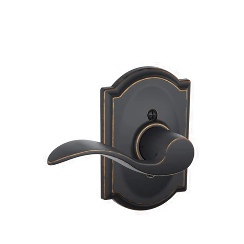 Schlage F170 ACC 716 CAM LH Left Handed Accent Door Lever with Camelot Trim, One Sided Non-Turning Dummy Door Handle, Aged Bronze