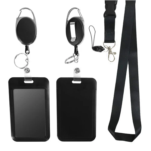 Happyhbt Retractable ID Badge Holder with Breakaway Lanyard,Heavy Duty Badge Reel,Detachable Keychain, Cruise Ship Cards Holder,for Nurse Officer Teacher Security Staff Women Men