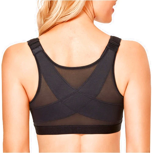 DELIMIRA Women's Front Closure Posture Wireless Back Support Full Coverage Bra