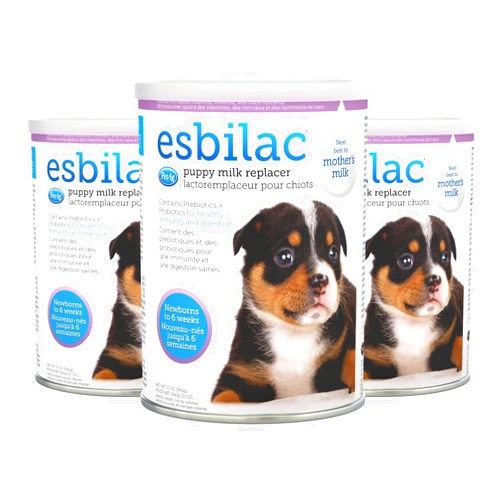 PetAg Esbilac Puppy Milk Replacer Powder - 12 oz, Pack of 3 - Powdered Puppy Formula with Prebiotics, Probiotics & Vitamins for Puppies Newborn to Six Weeks Old - Easy to Digest