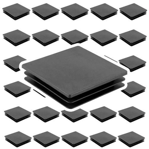 HOZEON 30 Pack 4 x 4 inches Square Plastic Plug, Thickened Durable Square Tubing End Caps, Square Tubing End Caps for Table Legs, Chair Legs, Fence Post Pipe Tube End, Furniture Sliding, Black