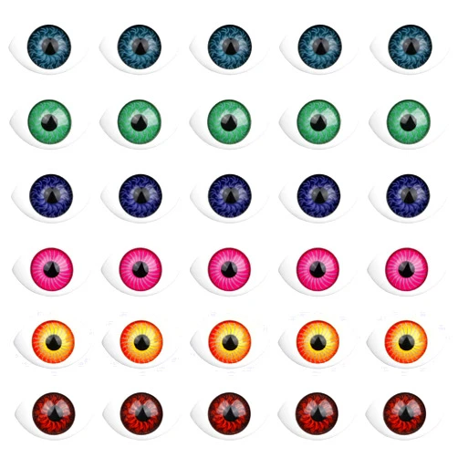 EXCEART 100pcs Doll Eyeball Plastic Scary Eyes Oval Flat Eyeball for DIY Animal Stuffed Toys Sewing Craft Puppet Bear Doll Making 12x16MM Mixed Color
