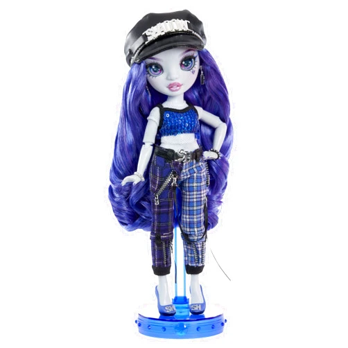 Rainbow High Vision and Neon Shadow-Uma Vanhoose (Neon Blue) Posable Fashion Doll. 2 Designer Outfits to Mix & Match, Rock Band Accessories Playset, Great Toy Gift for Kids 6-12 Years & Collector