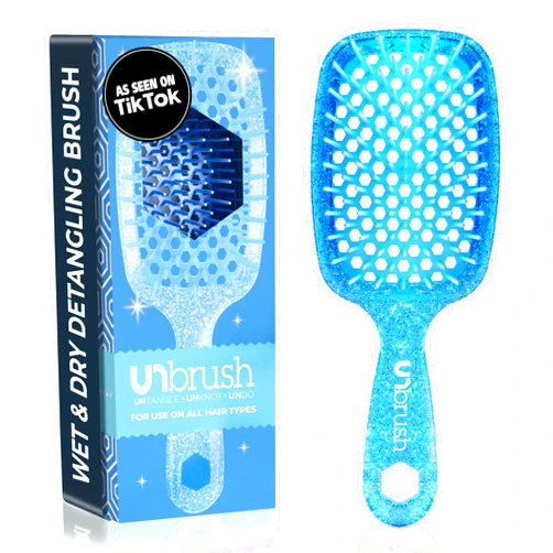 FHI Heat UNbrush Detangling Brush for Pain-Free Brushing on All Wet or Dry Hair Types — Durable DuoFlex Anti-Static Bristles, Lightweight Handle, Vented Hair Brush