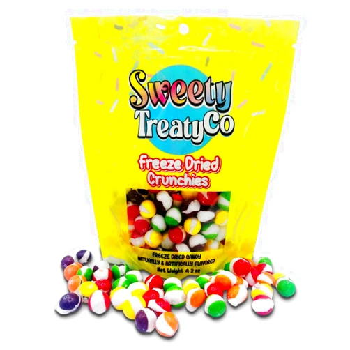 SWEETY TREATYCo Freeze Dried Cosmic Crunchies - Classic Flavors & Unique Crunch - Perfect Snack Freeze Dry Candy Gummy - Irresistible Taste - Fun Twist Crunchy Gummy Candy for All Ages - 4.2 Oz Resealable Bag