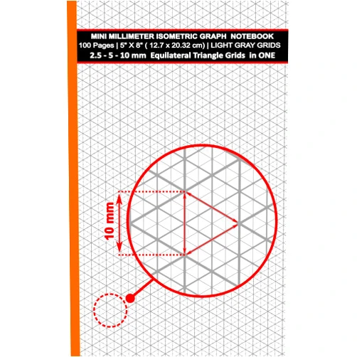 Metebf Designs Mini Millimeter Isometric Graph Paper Notebook: 100 Pages | 5