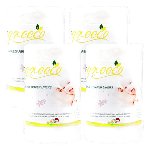 wegreeco Cloth Diaper Liners - Unscented Diaper Liners, Fragance Free Cloth Diaper Liners - 100 Sheets Per Roll (4 Roll)