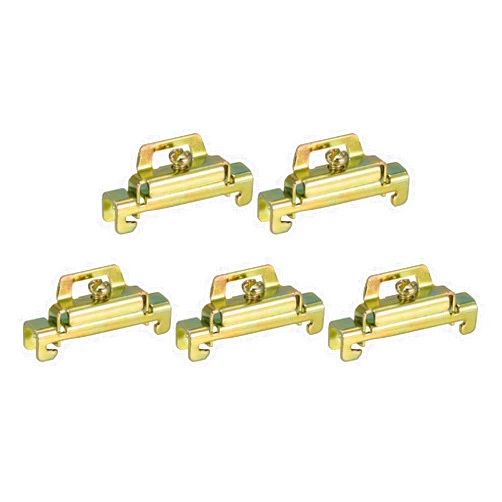 MECCANIXITY DIN Rail Mount Terminal Blocks End Stopper Screw Type Clamp Metal C45-2 Pack of 50