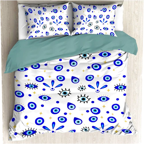Todeyya Evil Eyes 3 Pieces Duvet Cover Queen Size 90