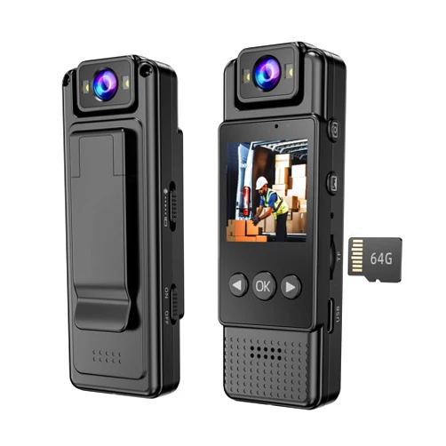 Hackazoid HD 1080P Body Camera Video Audio Recorder WiFi Portable Small Wearable Police Cam with 180° Rotatable Lens Night Vision 64GB Memory Card for Law Enforcement Work Daily Use