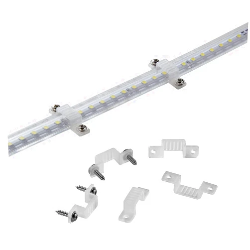 MMSD 100 Pack led Rope Light mounting Brackets Outdoor Rope Light Fixing Clips Suit for 12-13mm Width Rigid Rope Light Holder with 202PCS Screws