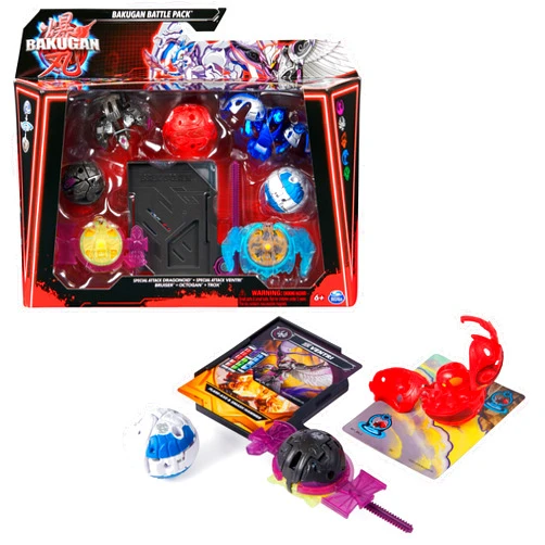 Bakugan Battle 5-Pack, Special Attack Dragonoid, Ventri, Bruiser, Octogan, Trox; Customizable, Spinning Action Figures, Kids Toys for Boys and Girls 6 and up