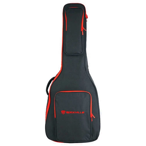 Rockville AGB45 AGB45-RD Acoustic Guitar Gig Bag with Neck Pad + Secure Strap