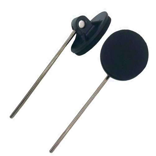 TUOREN 2Pcs Bass Drum Beater Large Felt Round Head Kick Bass Drum Pedal Mallet for Cajon Pedal Drum Percussion Instrument Accessory Part Stainless Steel Shaft
