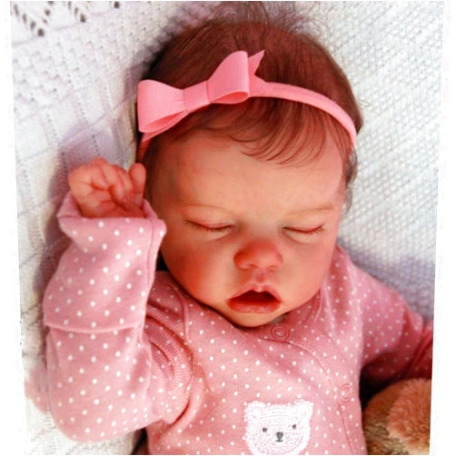 Zero Pam Lifelike Reborn Baby Doll 18inch Realistic Sleeping Newborn Baby Dolls Cloth Body Weighted Baby Real Life New Born Dolls with Clothes Feeding Kit Gift for Age 3+ Kids