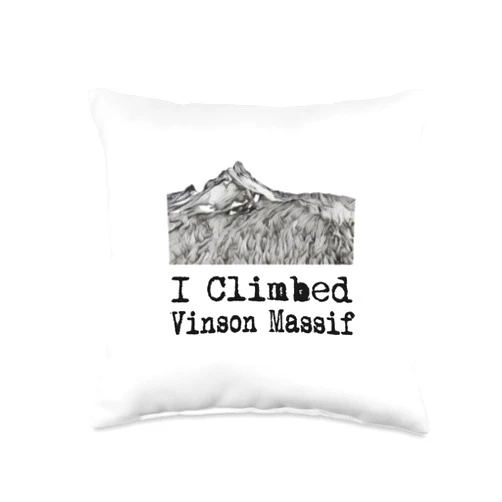 The Mysterious I Climbed Vinson Massif Shop I Climbed Vinson Massif Throw Pillow, 16x16, Multicolor