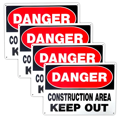 Dxyizus signs Danger Constructicn Area Keep Out Sign,Danger Do Not Enter Sign Metal Danger Sign 10x14 Inch Rust Free Aluminum UV Printed Easy to Mount Weather Resistant Long Lasting Ink (4-Pack)…