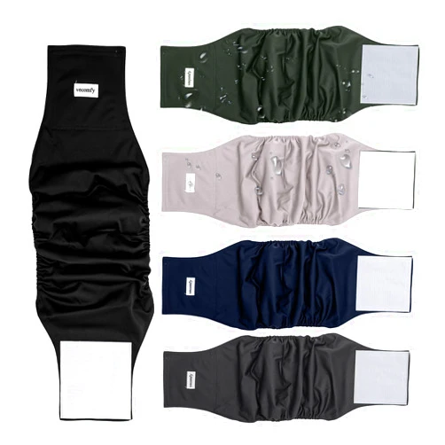 Vecomfy Belly Bands for Male Dogs Diapers(5 Pack),Premium Washable Reusable Small Dog Belly Wrap Leakproof Puppy Diapers,S