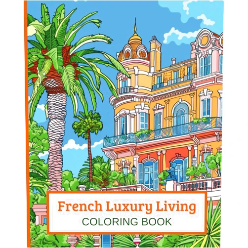 Desi Amelie French Riviera Luxury Villas: An Adult Coloring Book – Discover the Elegance of Chateaus and Villas and Enjoy Creative Moments of Relaxation with Stunning Architectural Designs and Scenic Gardens