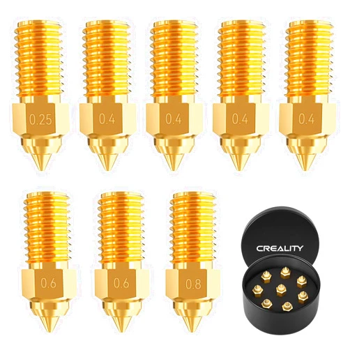 ENOMAKER Creality Ender 3 V3 SE Nozzle High Speed Brass 3D Printer Nozzles, 0.4mm Extruder Hotend Tip,High Hardness,Strong Thermal Conductivity for Ender 5 S1, Ender 7 (0.25mm x2, 0.4mm x4, 0.6mm x2, 0.8mm x1)