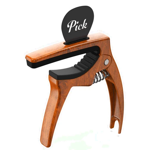 TANMUS 3in1 Guitar Capo for Acoustic and Electric Guitars(with bag&picks)-Strings Accessories(Wood)