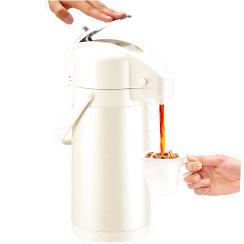 PARACITY Upgraded Airpot Coffee Carafe with Double Pump, Stainless Steel Drink Dispenser for Hot/Cold Beverage with Lazy Susan Base, Coffee Termos Para Cafe for Hot Cocoa for Parties