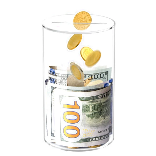 Kypeeka Clear Acrylic Piggy Bank for Kids, Small Clear Money Saving Jar Must Break to Open, Unopenable Piggy Bank for Cash Coins (6