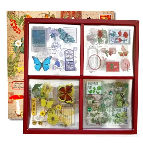 Ahuowom 100 Sheets of Vintage Scrapbooking Supplies Stickers,Aesthetic Plants Flowers Stickers for Bullet Journals, Ephemera for Junk Journal, Art Cottagecore Decoupage